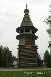 Malye Korely. Hip-roof belfry from Kushreka villiage (1854).