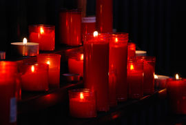 Candels in the Barcelona Cathedral.
