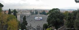 Rome. The view from the Pincian Hill to Piazza del Popolo.