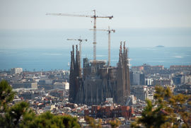 Barcelona. A view of the Sagrada Familia.