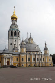 Vologda. Kremlin square. The сathedral of the Resurrection (1770) with the belfry of the Saint Sophia Cathedral (1654–1659).