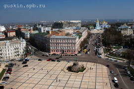Kiev. A view from bell tower of Saint Sophia Cathedral at Saint Sophia square.
