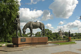 Vologda. Kremlin square. A monument to Konstantin Batyushkov.