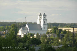 Radashkovichy. The Holy Trinity Kostel (1850) seen from nearby hill.