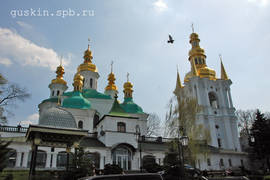 Kiev Pechersk Lavra. The сhurch of the Nativity of the Virgin (1696) and the belfry (1696–1767).