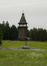 Malye Korely. Hip-roof belfry from Kuliga villiage (end of 16th century).