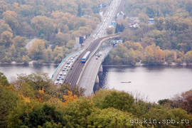 Kiev. The bridge Metro over Dnieper River.