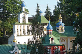 The Pskovo-Pechersky Dormition Monastery. The bell gable.